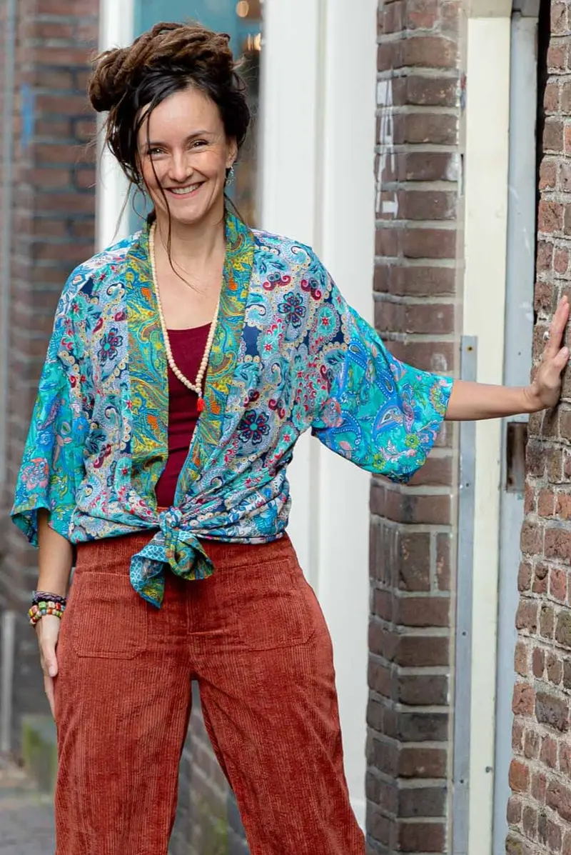 Lyja silk Kimono - dolce- handmade patchwork