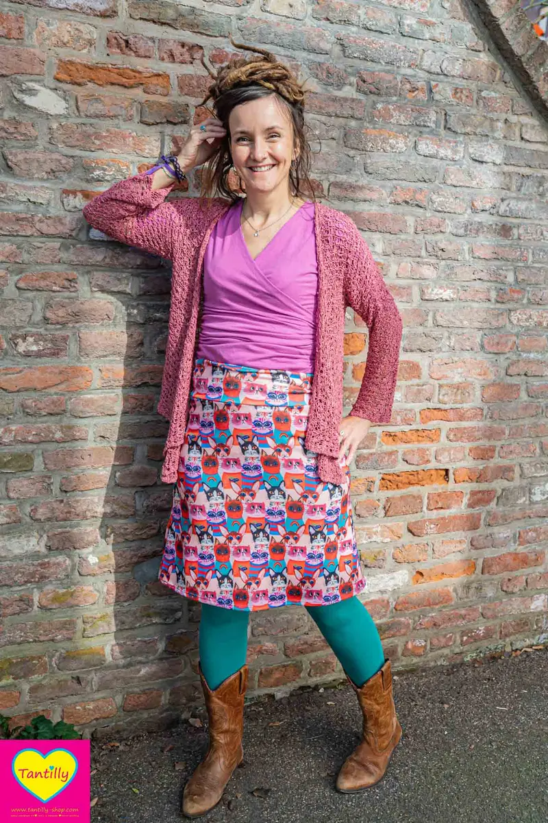 Madera - viscose stretch rok - art cats