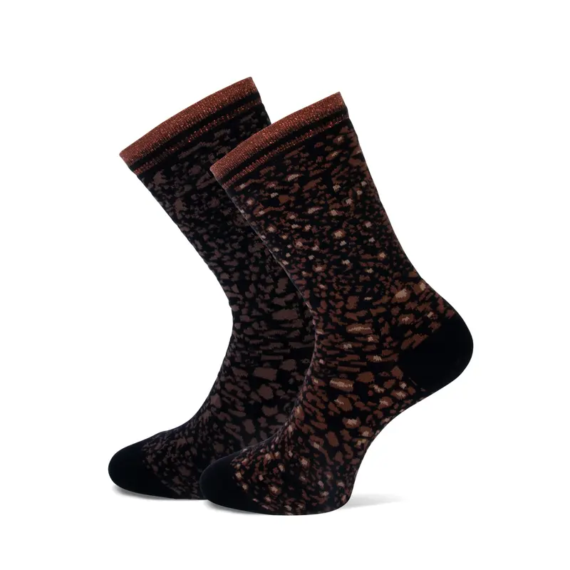 MarcMarcs - Damessokken - Fashion - Lidia/ Zwart Bruin 2 Pack