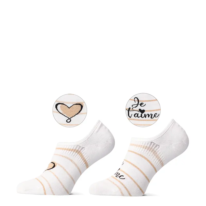 MarcMarcs Women Footies Bibi 2-Pac 101022027 7001P 2p White Beige