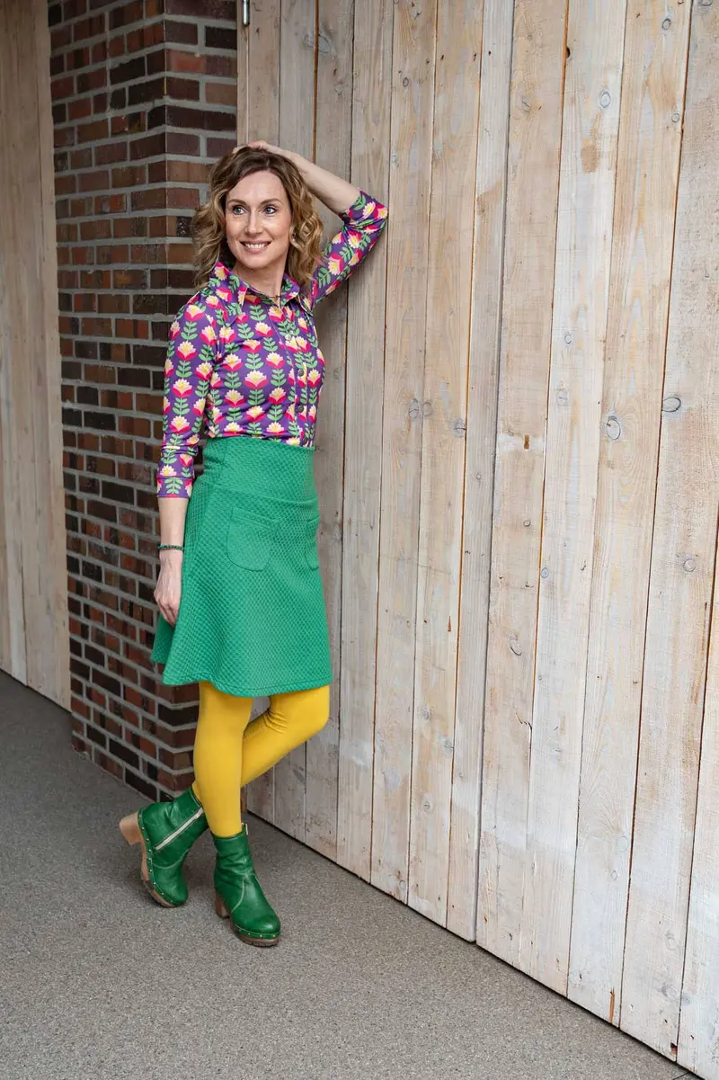 Marike polkadot pocket skirt - bright green