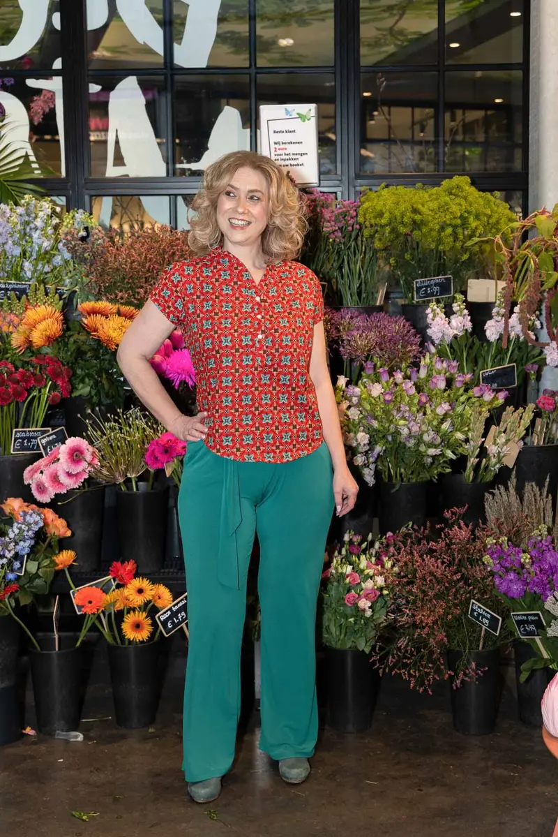 Marissa blouse katoen- gemaakt door Tantilly- Rina