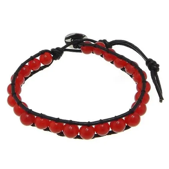 Marmerenen armband Wrap Red Marble