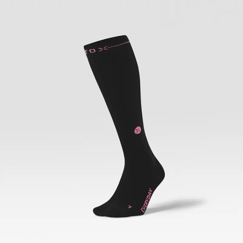 Merino Everyday Socks Women | Black / Fuchsia