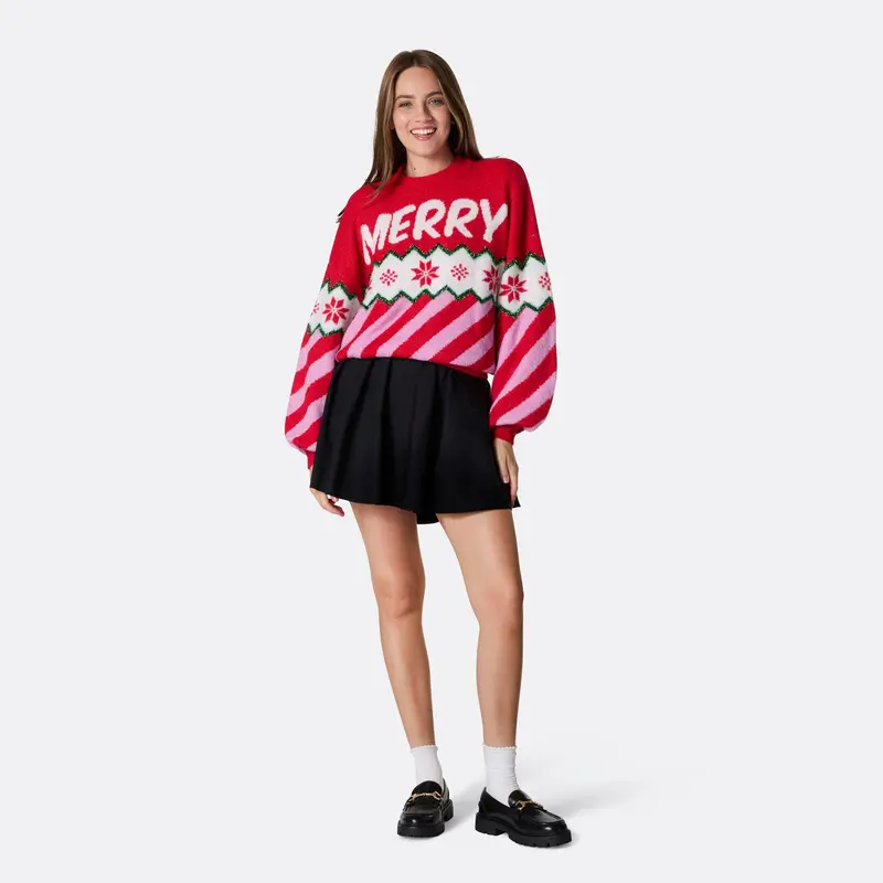 Merry Xmas Oversized Kersttrui Dames