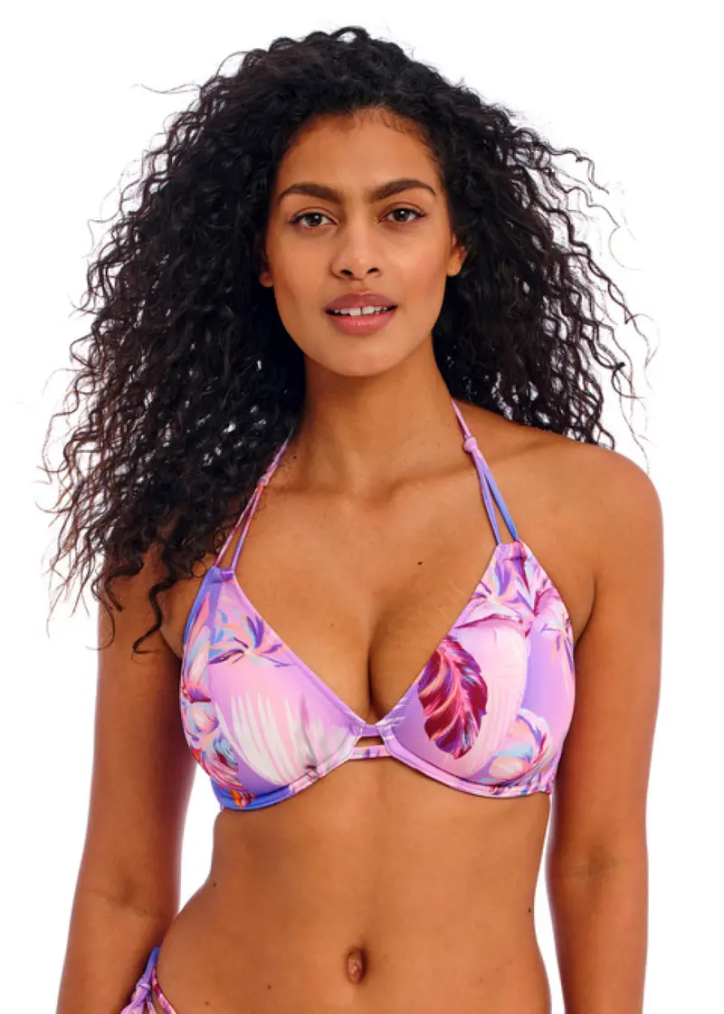 Miami Sunset Halter Bikini Top Cassis