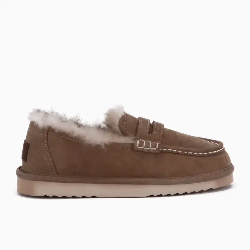 Mildura Dames Suède Loafer Tw Mud Sand