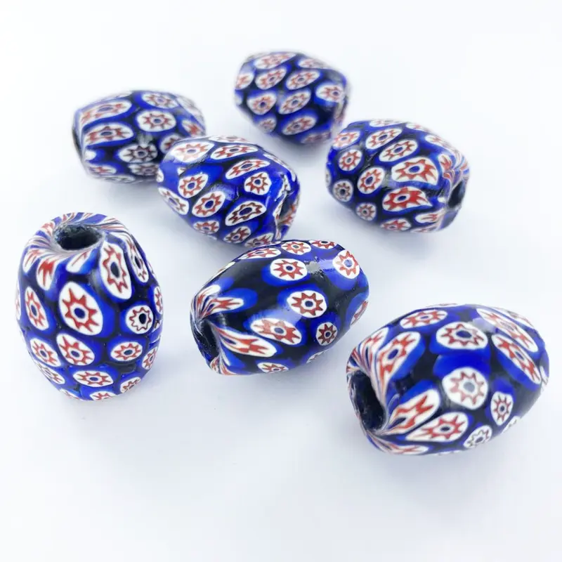 Millefiori kralen ovaal 21mm per 3 stuks