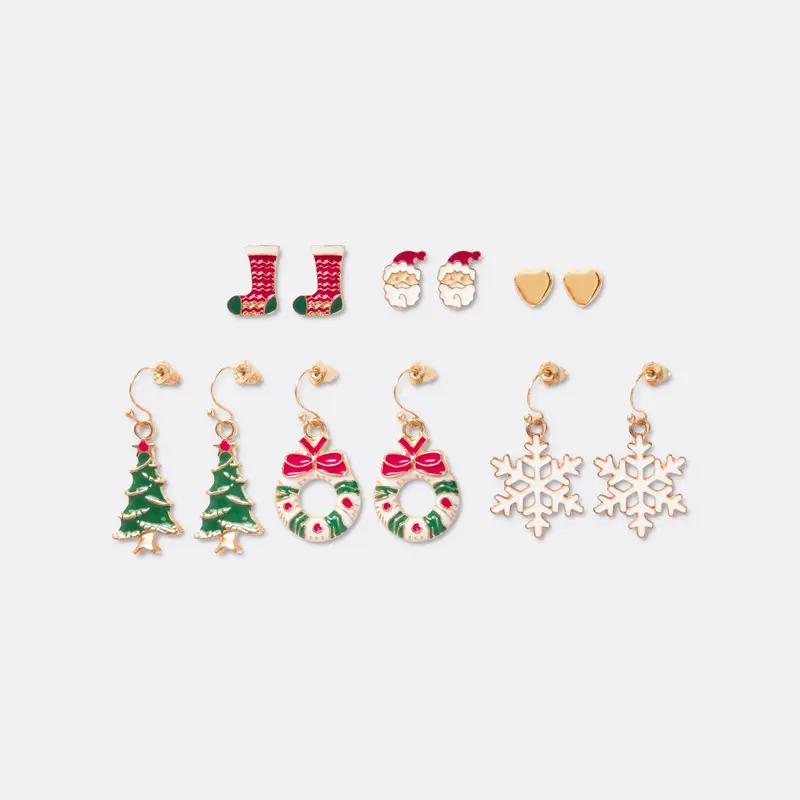 Mix Kerst Oorbellen (6-Pack)