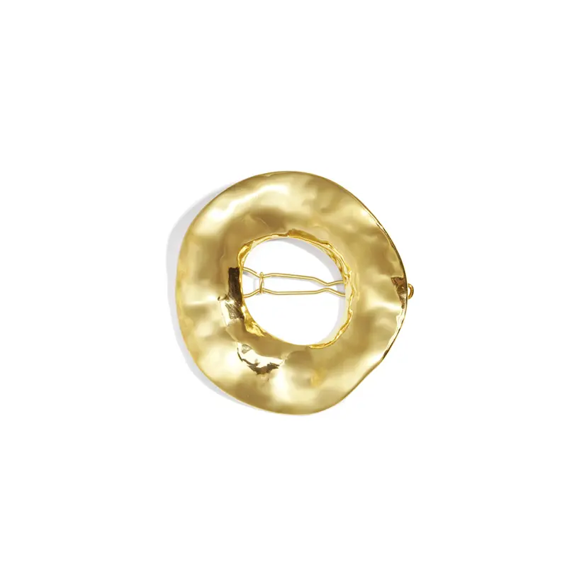 Molten Circle Broche/Haarspeld Goudkleurig