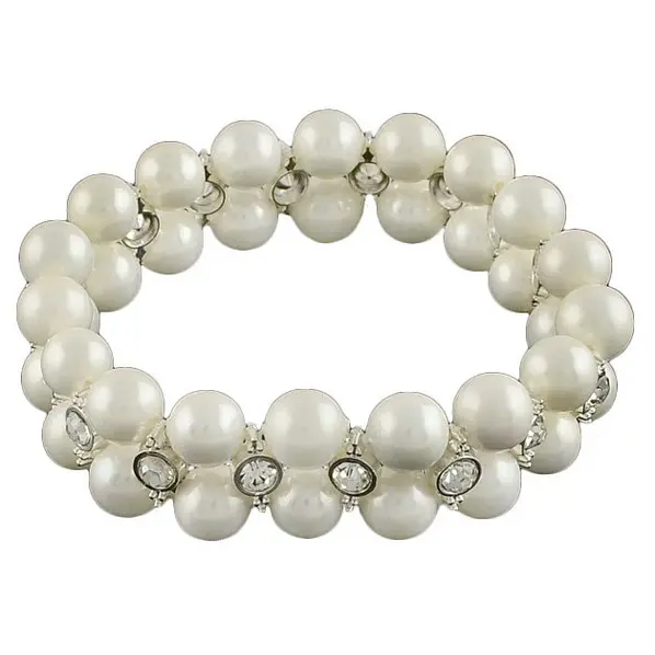Mother of pearl parel armband Double Bling White Shell Pearl