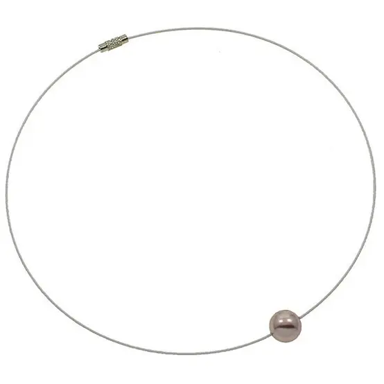 Mother of pearl parel ketting Wire Shiny Ball Pink