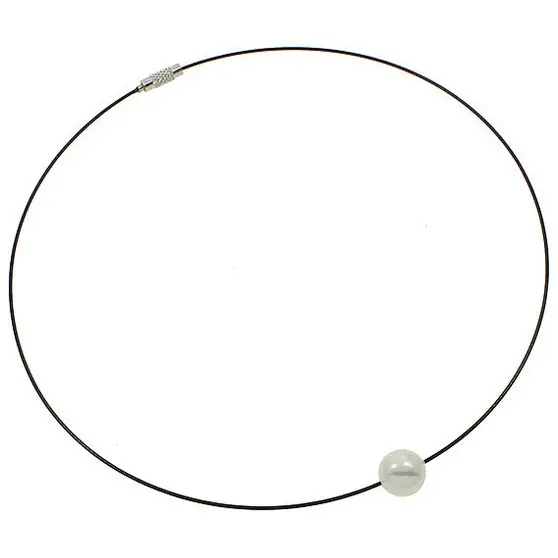 Mother of pearl parel ketting Wire Shiny Ball White