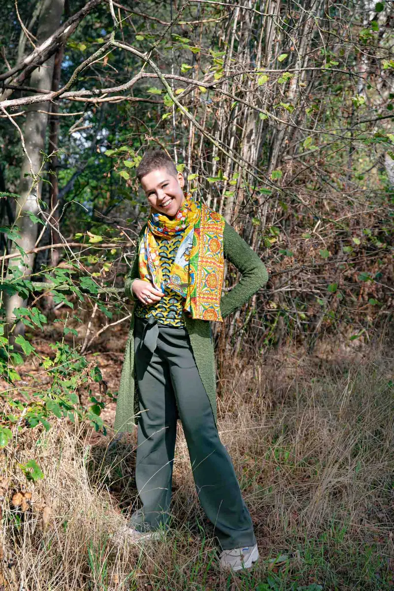 Nature katoenen sjaal- XL- handgemaakt van katoen -- castel novel