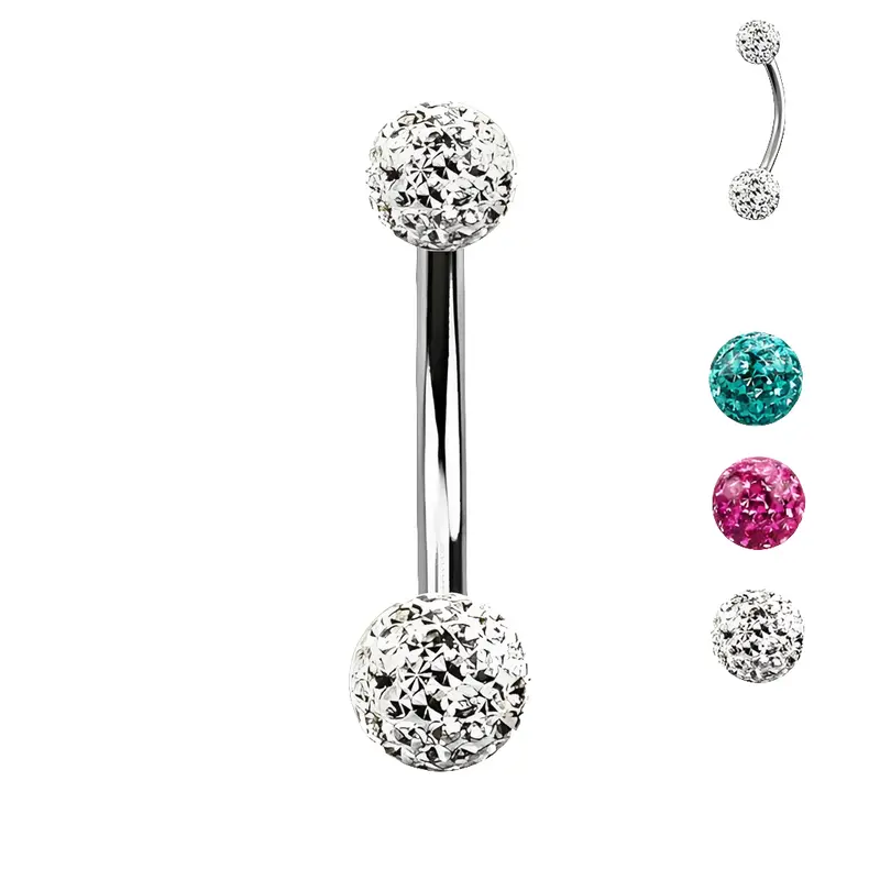 Navelpiercing Zilverkleurig Resin Cover – Keuze uit 11 Kleuren - Chirurgisch Staal