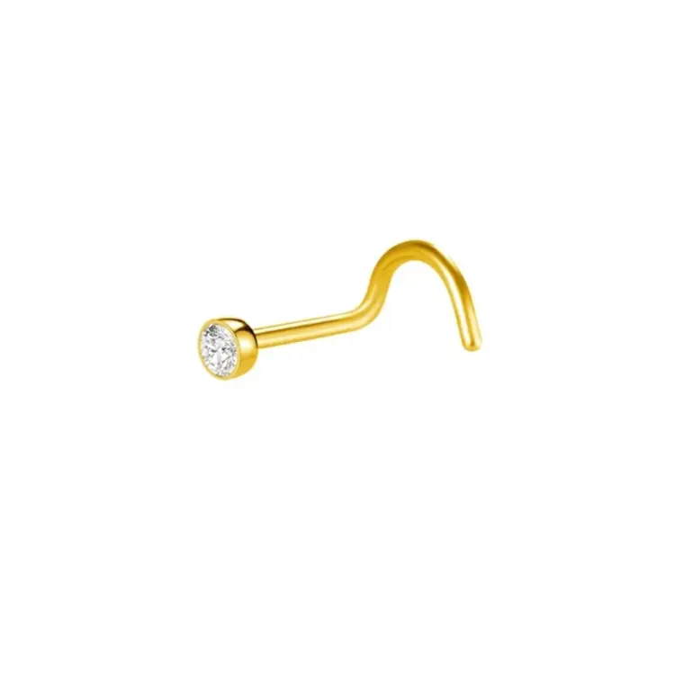 Neuspiercing Kristal Goudkleurig - Chirurgisch Staal