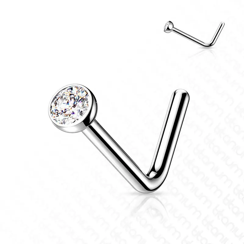 Neuspiercing L-Vorm Kristal Titanium
