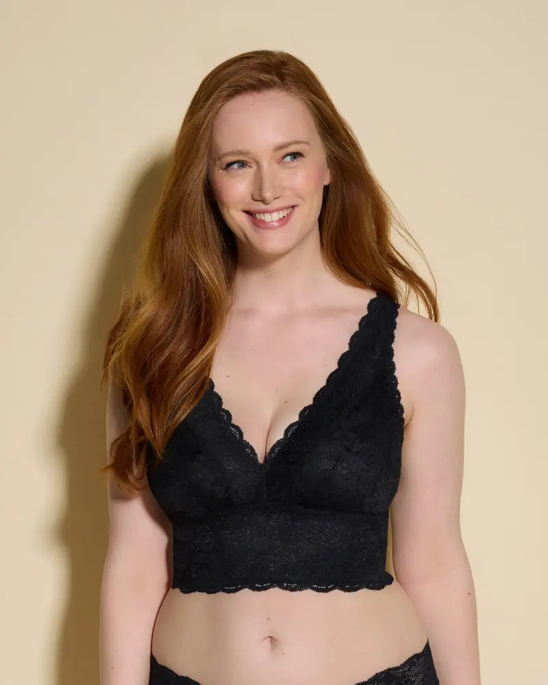 Never Say Never Curvy Plungie Longline Bralette Zwart