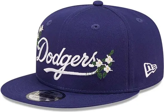 New Era LA Dodgers Flower Wordmark Blue 9FIFTY Snapback Cap S/M