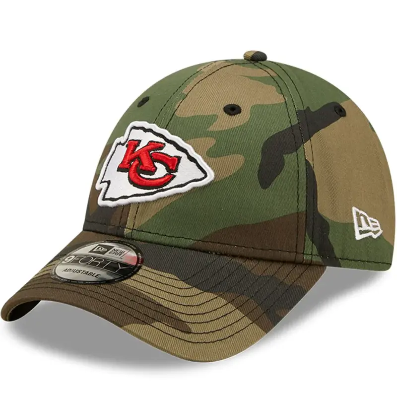 New Era Mens Kansas City Chiefs 9FORTY NFL Camo Cap - Green