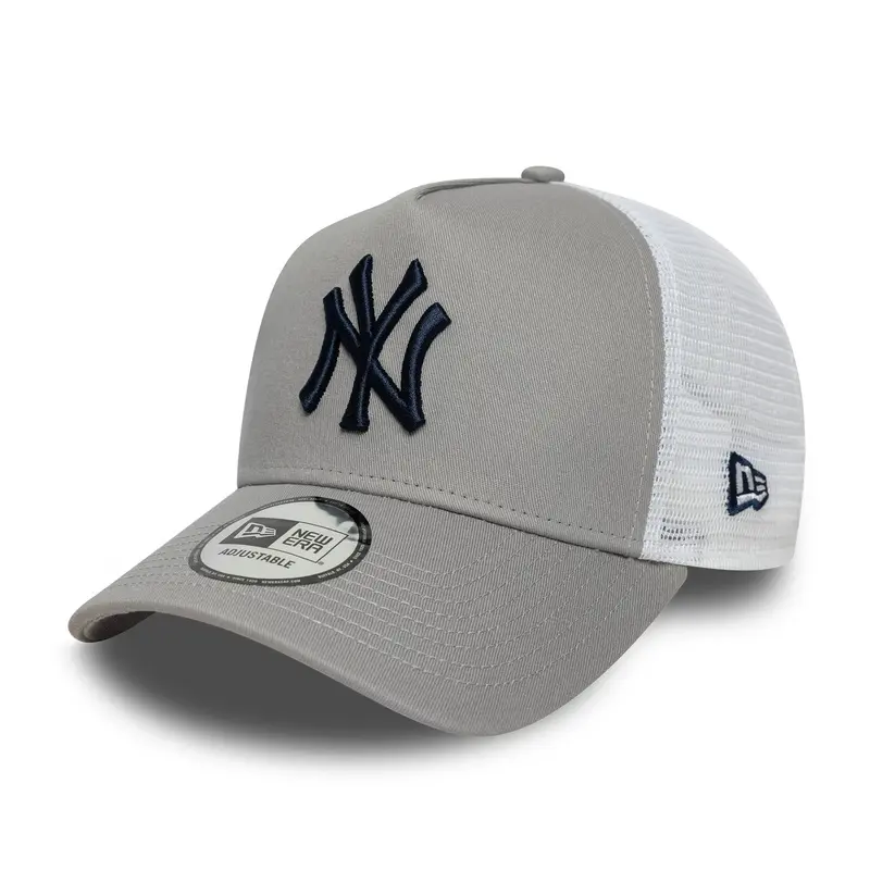New Era New York Yankees MLB Side Patch Grey 9FORTY A-Frame Trucker Adjustable Cap