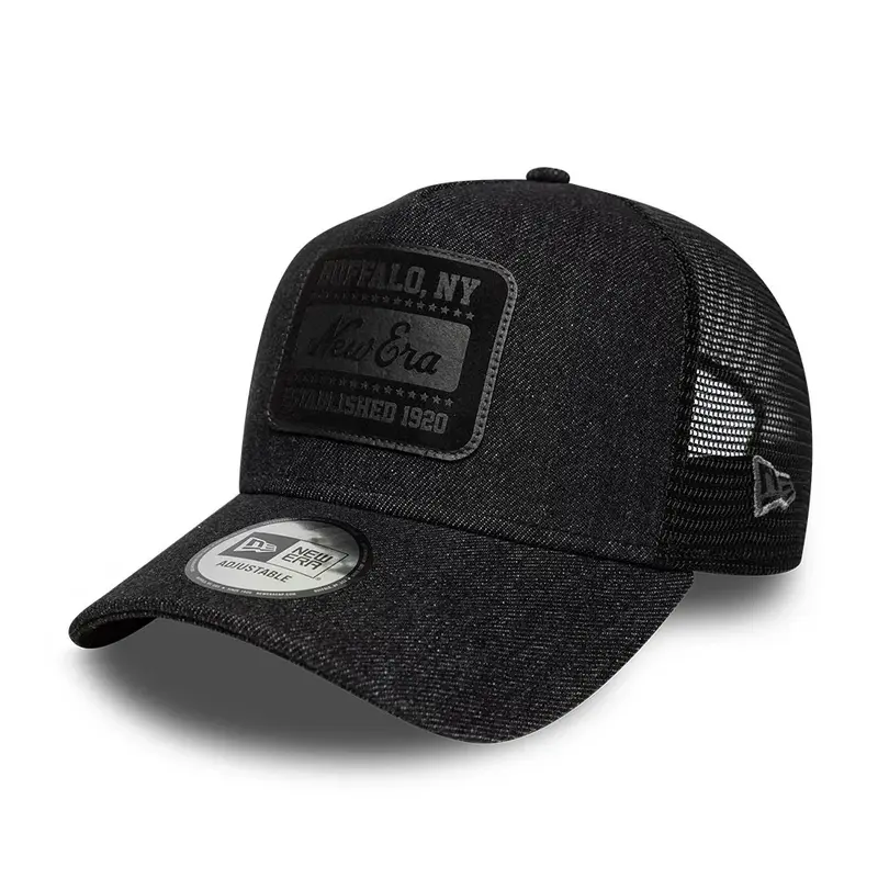 New Era Patch Denim E-frame Trucker Snapback Black
