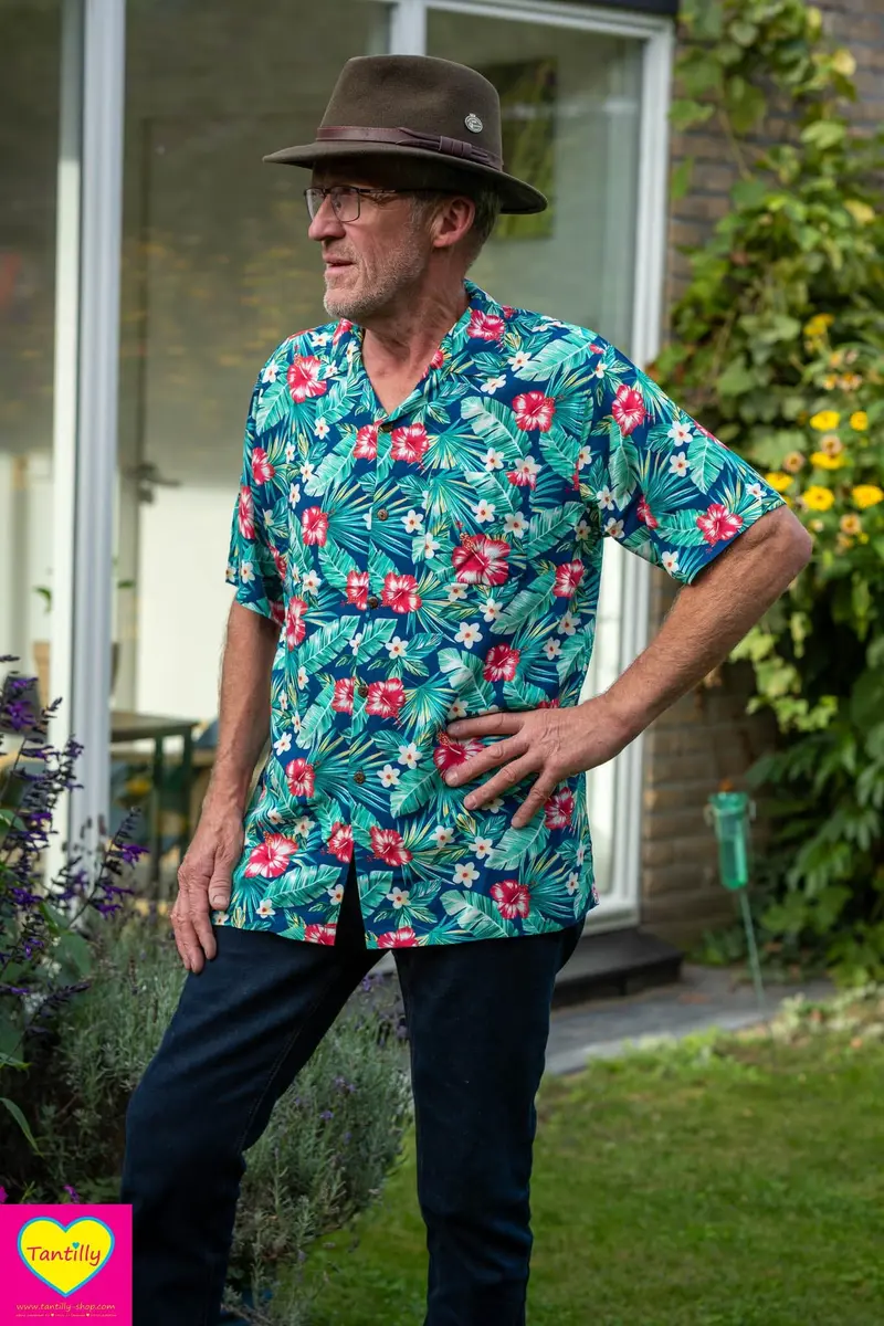 Nieuw! - mannenoverhemd- hibiscus