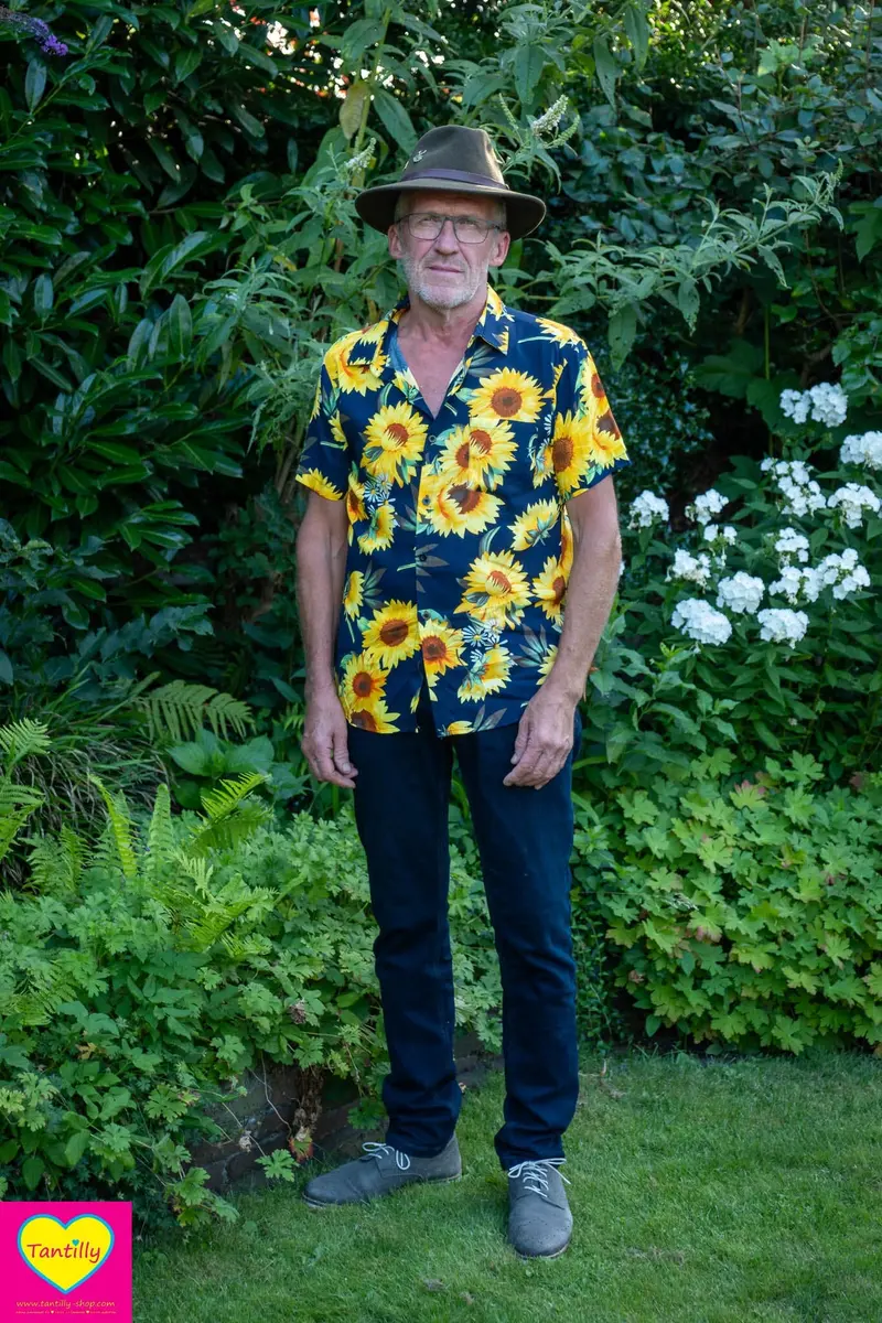 Nieuw! - mannenoverhemd- zonnebloem