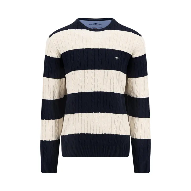 O-neck striped cable