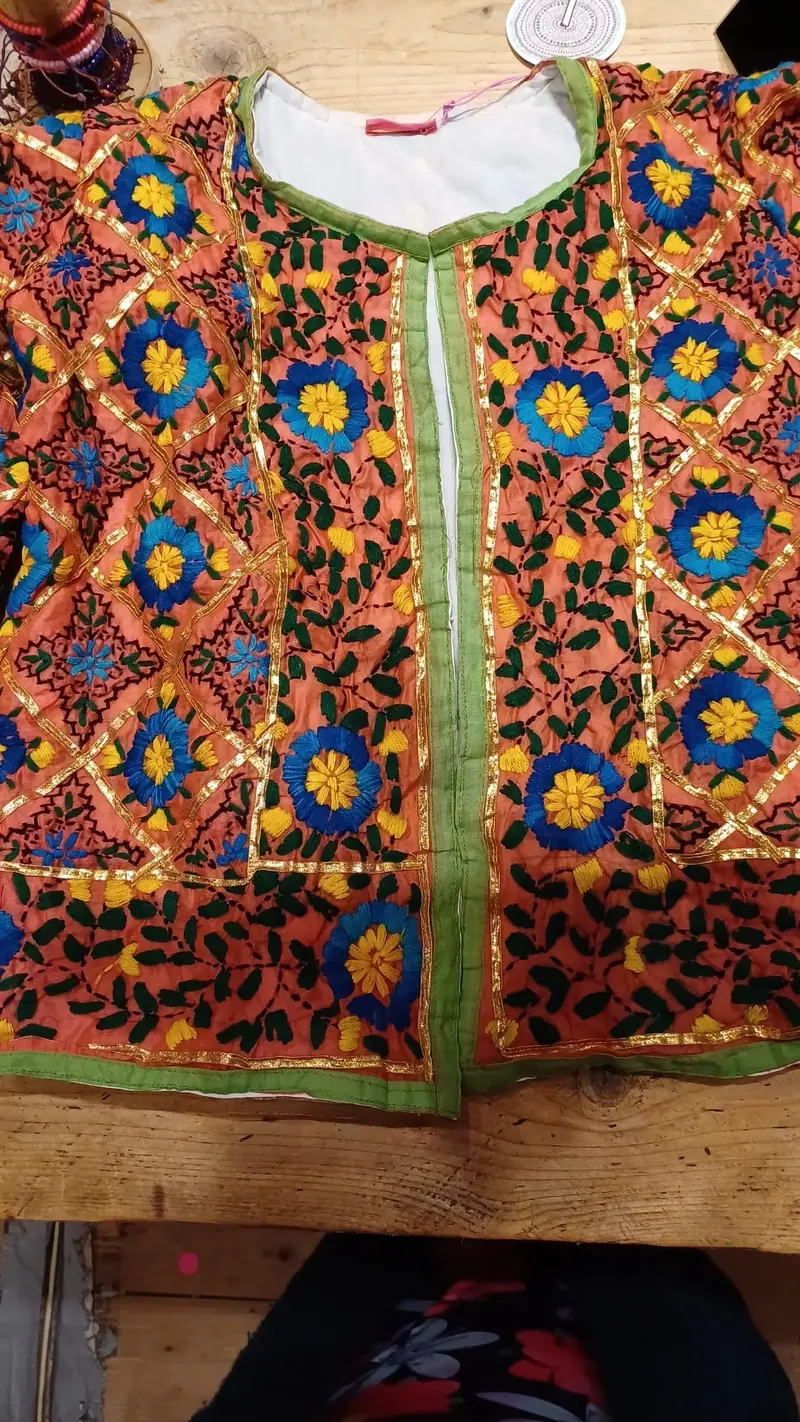 One of a kind - embroidery boho jacket- inside cotton layer