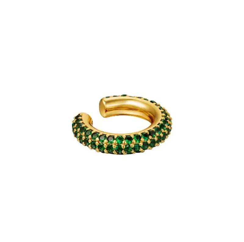 Oor Manchet Cuff Zirconia Groen Goudkleurig