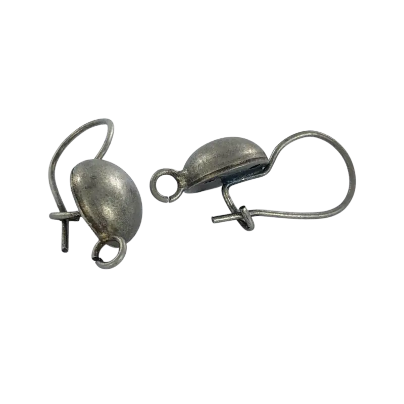 Oorbellen met oorhaakjes 10mm antiek zilver per paar