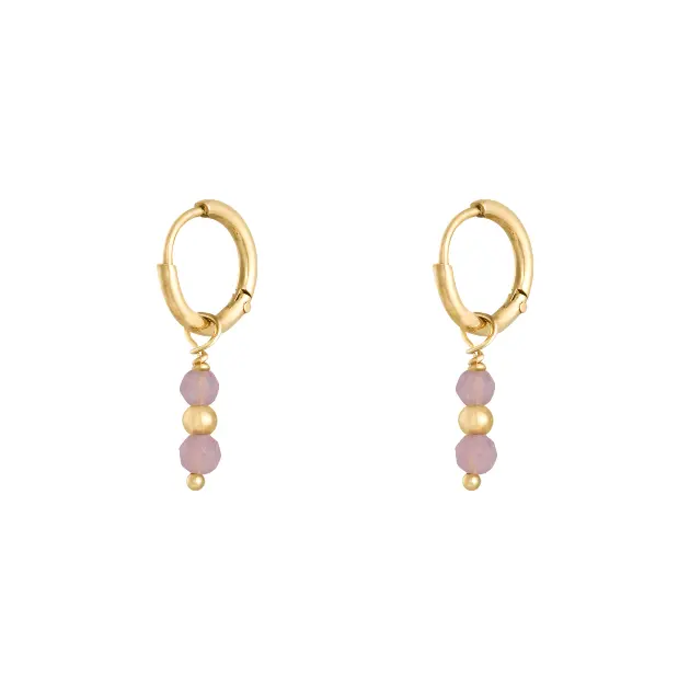 Oorbellen Pineapple Licht Roze - Roestvrij Staal