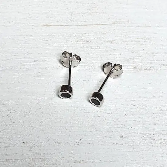 Oorbellen Zwart Zirconia - Zilver s925