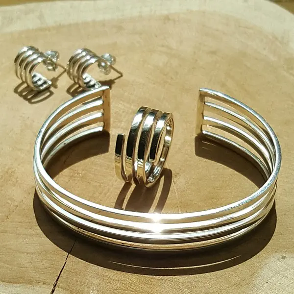 Opengewerkte armband zilver