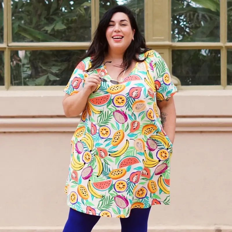 Organic Club Tropicana Day/Nightdress With Sleeves