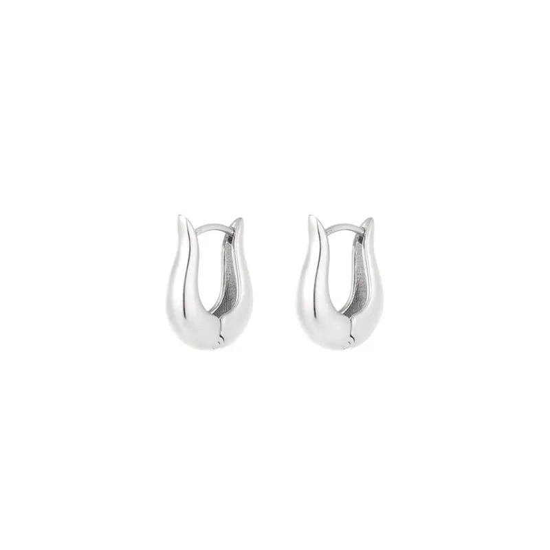 Oval with a Twist Oorbellen Zilverkleurig
