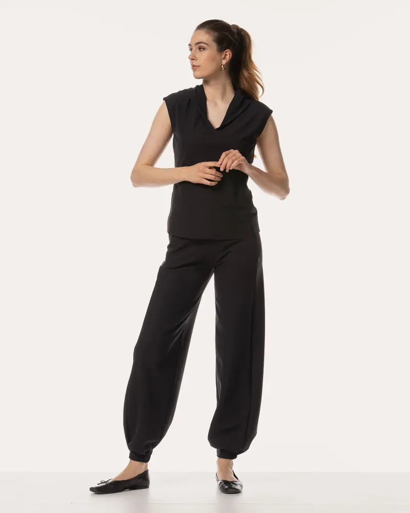Pantalon | Fleece Travel | Saeko | Deep Black