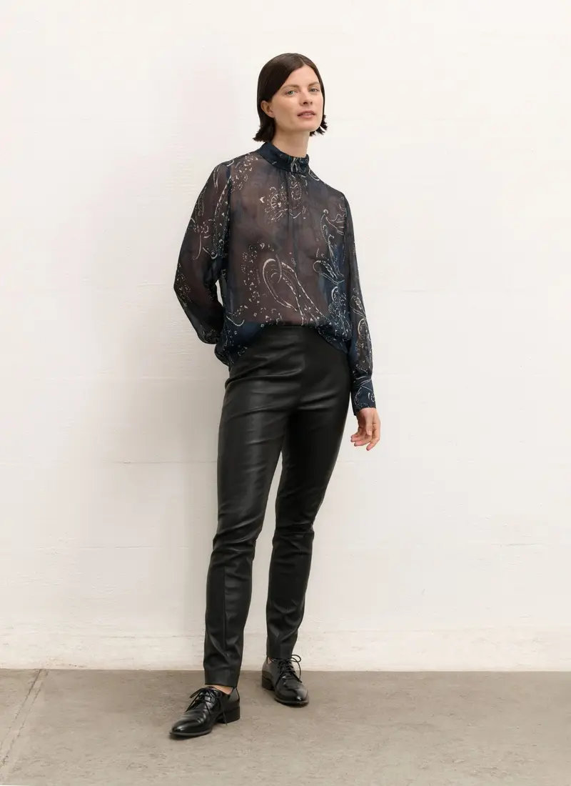 Pants | Lambs Leather Stretch | Lanky | Black