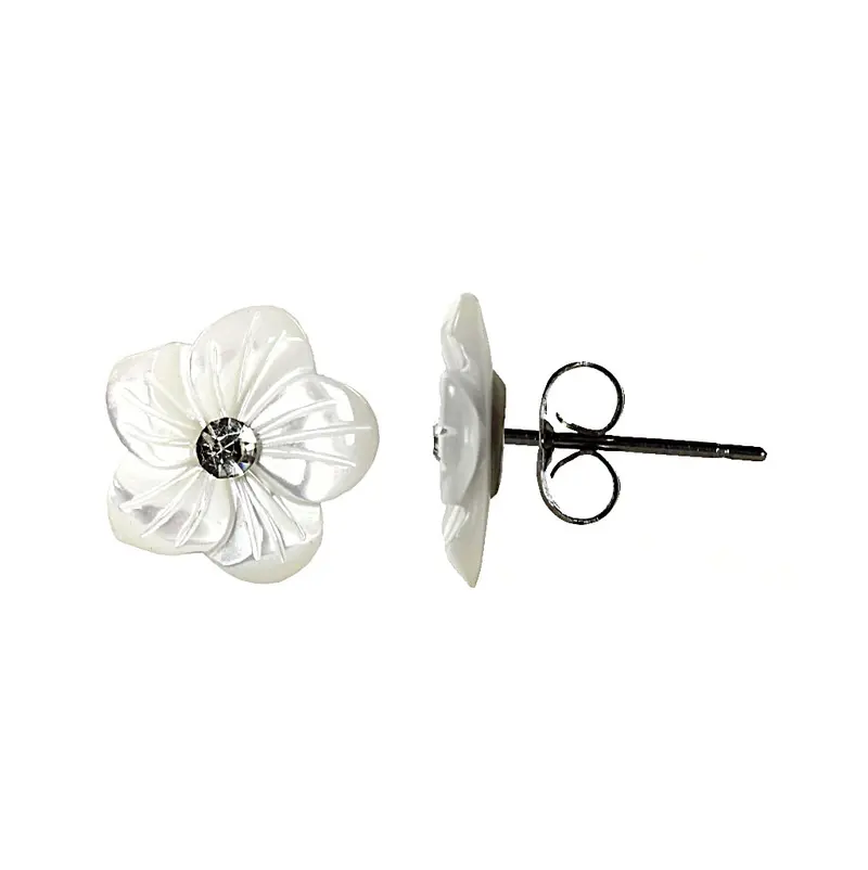 Parelmoeren oorbellen Big Flower Bling