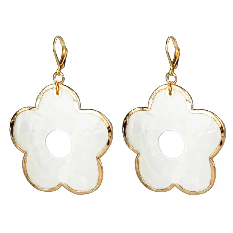 Parelmoeren oorbellen Capiz Shell Gold