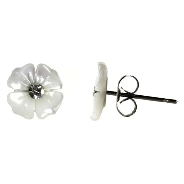 Parelmoeren oorbellen Flower Bling