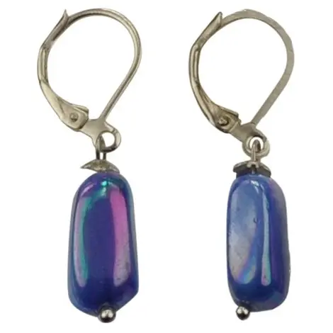 Parelmoeren oorbellen Shell Stick AB Blue