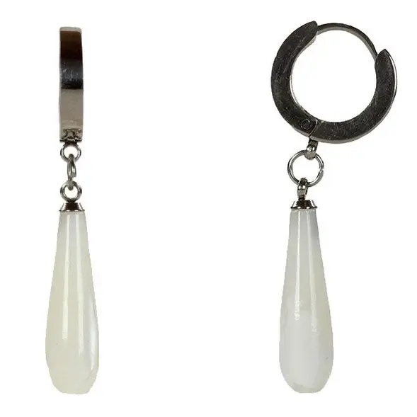 Parelmoeren oorbellen White Nacre Stick