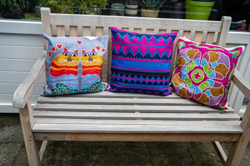 Pillow cover embroidery - cotton - boho kira