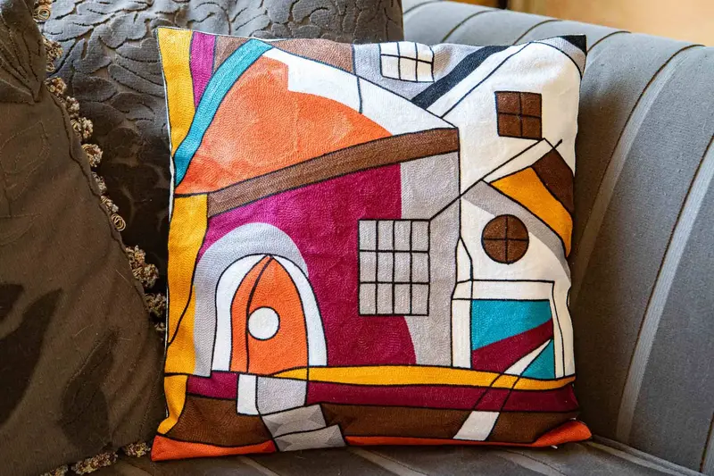 Pillow cover embroidery - cotton - espana