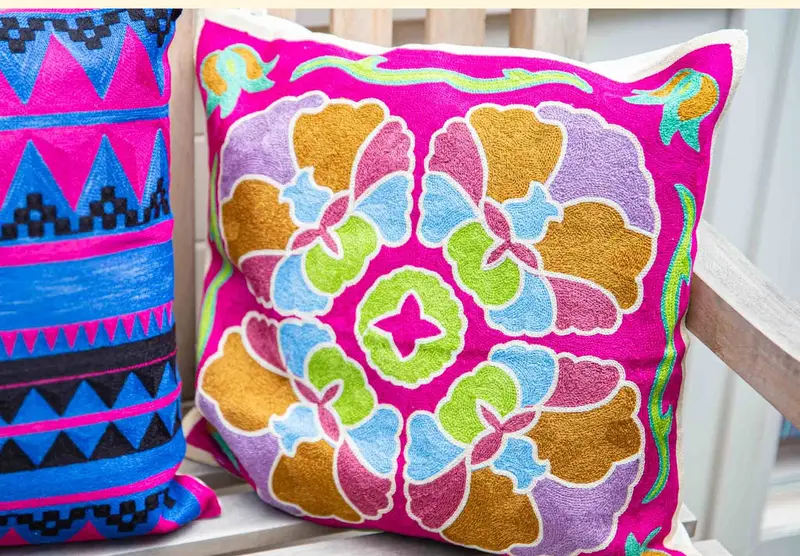 Pillow cover embroidery - cotton - jin