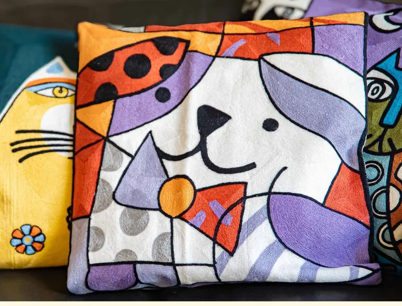 Pillow cover embroidery - cotton - rulo