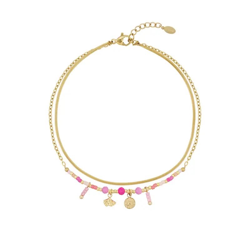 Pink Paradise Enkelbandje Goudkleurig