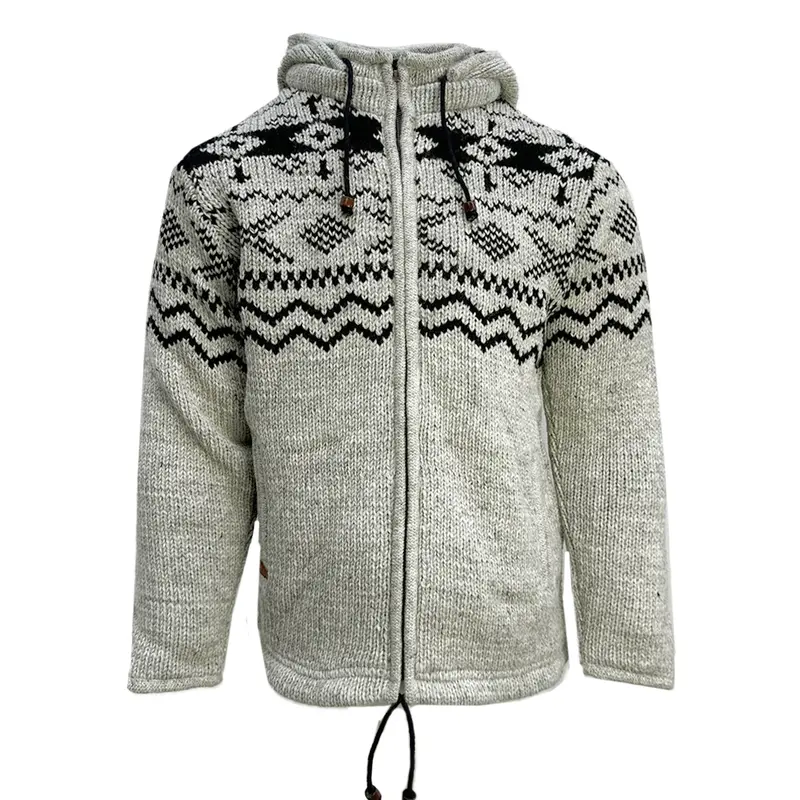 Planet Wool - Cross design | wollen vest met fleecevoering